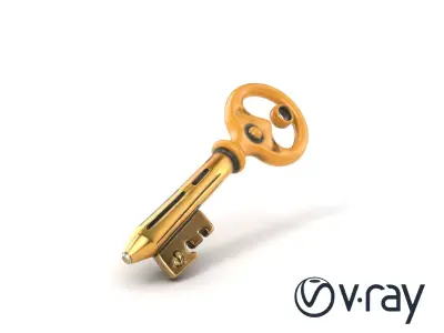 Intricate Antique Key model pack Low-poly 3D model