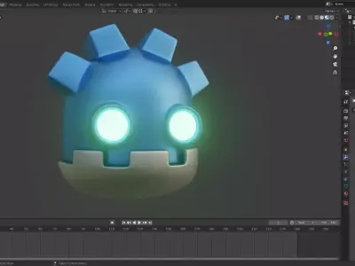 Godot Robot Head 3D print ready Free 3D model