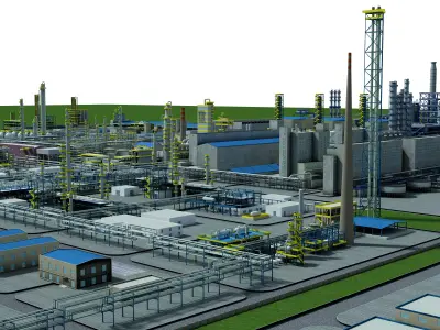 Chemical Factory Scene 3D model 3D model
