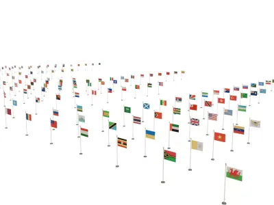 All Country Flag Low-poly 3D model