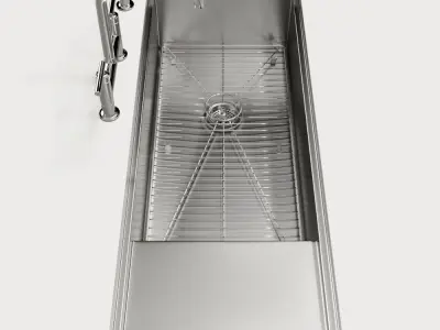 STAGES 45 inch Undermount Single Bowl Kitchen Sink 3D model