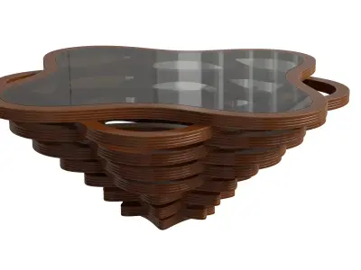 Curved Rhombus Coffee Table 3D model