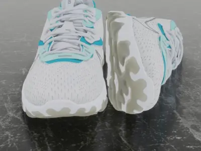 Nike 3D Shoes - White-Blue - DMSX Series Low-poly 3D model