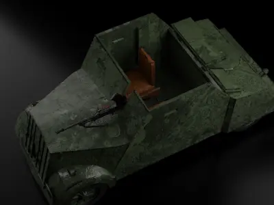 Beaverette mk 2 Game PBR Low-poly 3D model