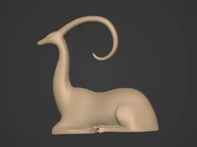 Abstract Deer Figurine -- Ready for 3D Printing Low-poly 3D model