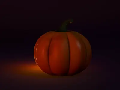 Stylized Pumpkin  Low-poly 3D model Low-poly 3D model
