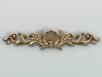 Carved decor horizontal 016 3D model