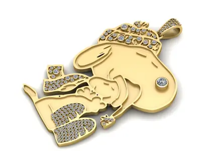 SNOPPY CARTOON CHARACTER PENDANT 3D PRINTABLE MODEL  3D print model