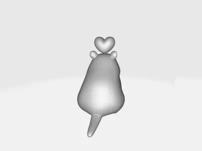 Cute Capybara with Heart Valentines Day Romantic  3D print model