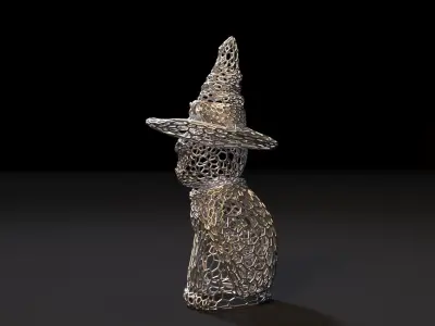 Cat in a hat 3D print model