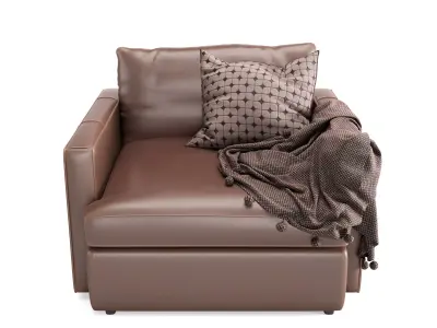 Crateandbarrel Lounge Deep Leather Chair and a Half 3D model