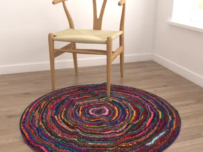 Round Rug Set 252 3D model