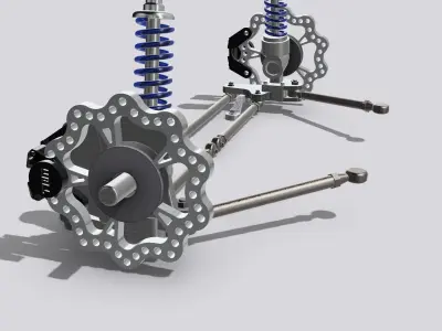 FUNNY CAR Front Hubs N Brakes N Suspension 3D print model