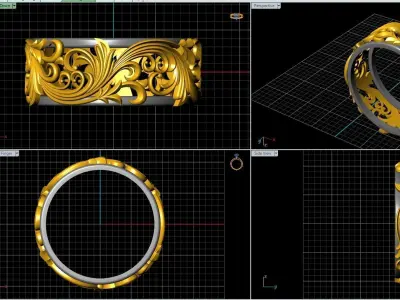 openwork wedding rings 3D print model 3D print model