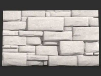 Weathered Fieldstone Wall Segment 3D print model