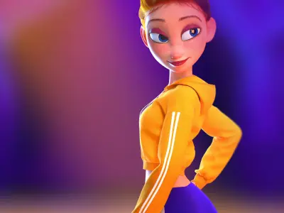 sport girl  2 3D model