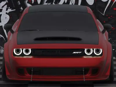 dodge and garage 3D model