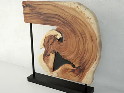 Wooden Decoration on Stand 3D model
