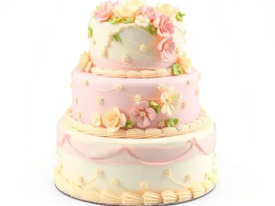 Decorative Party Cake Sculpture model pack Low-poly 3D model