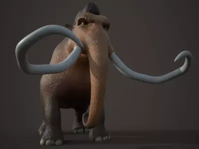 Cartoon Mammoth Character 3D model