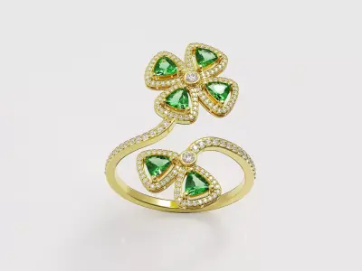 Floral Elegance Ring  3D print model