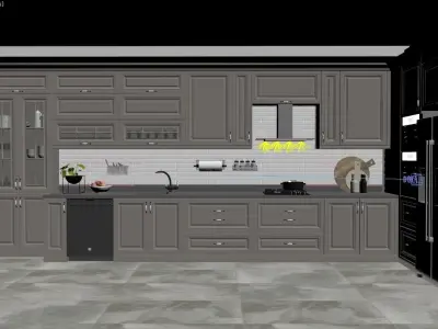 Kitchen Scene 01 3D Model 3D model