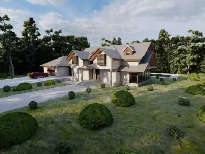 Villa-Casa Scene-Modern Villa 3D model