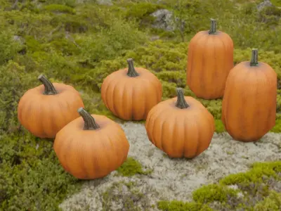 Pumpkin Set pumpkins Free low-poly 3D model