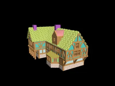 Medieval House 57 3D print model 3D model