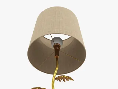 Floor lamp decorated with leaves with shade  3D model