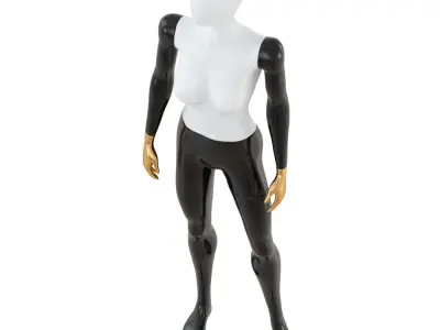 Female abstract mannequin with golden hands 78 3D model