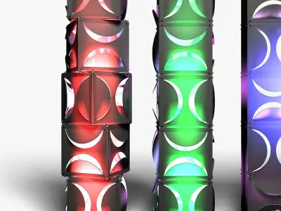 Stage Decor 18 ModularColumn Wall 3D Model Collection
