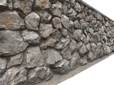 Wall Rock PBR  Low-poly 3D model