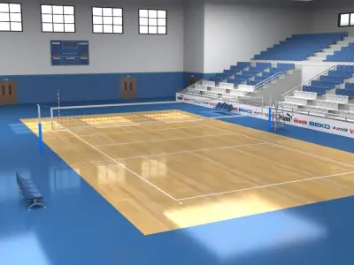 School Gym  Volleyball Court 3D model
