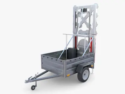 Roadworks trailer v1 Low-poly 3D model