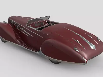 Low Poly Car - Delahaye T165 1939 Low-poly 3D model