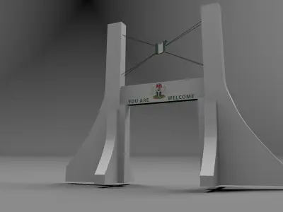 Capital gate low Low-poly 3D model