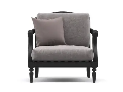 Classic Wood Sofa Set Low-poly 3D model