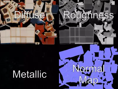 Victorian Townhouse model pack Low-poly 3D model