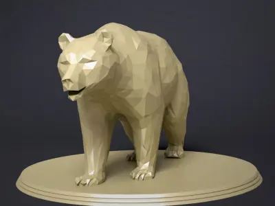 Bear Low Poly 3D model polygonal polar Low-poly 3D model