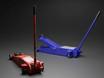 Hydraulic Floor Jack Low-poly 3D model