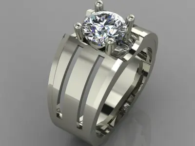 diamond ring 3D print model 52