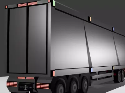 Futuristic Semi truck Game Ready  Low-poly 3D model
