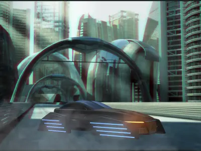 Future Flying Concept Car 3D model