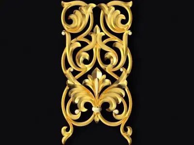 Central decor ornament for furniture 3D model 478