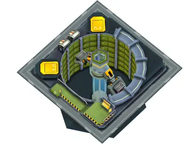 isometrical WareHouse platform upgrade 03 Low-poly 3D model