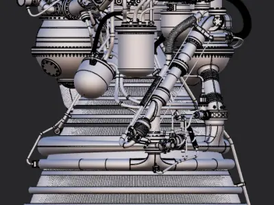 Rocketdyne J-2 Rocket Engine 3D print model