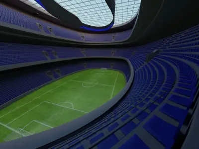 Football Stadium Low-poly 3D model 6