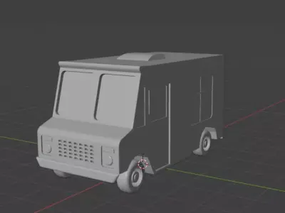 ice cream truck Low-poly 3D model