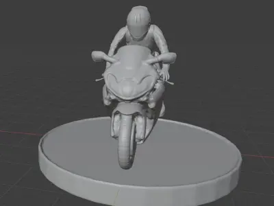Bike Rider With Bike For 3D Printing 3D print model